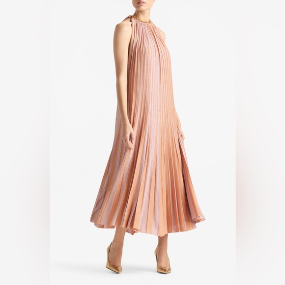 St. John Dresses & Skirts - St John New Sparkle Sunburst Pleated Halter Chain Neck Gown Size XL $2,995.00